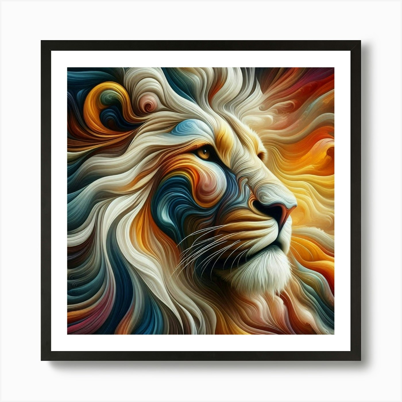 Abstract Lion Painting Art Print Framed Wall Art Poster Canvas Print Picture