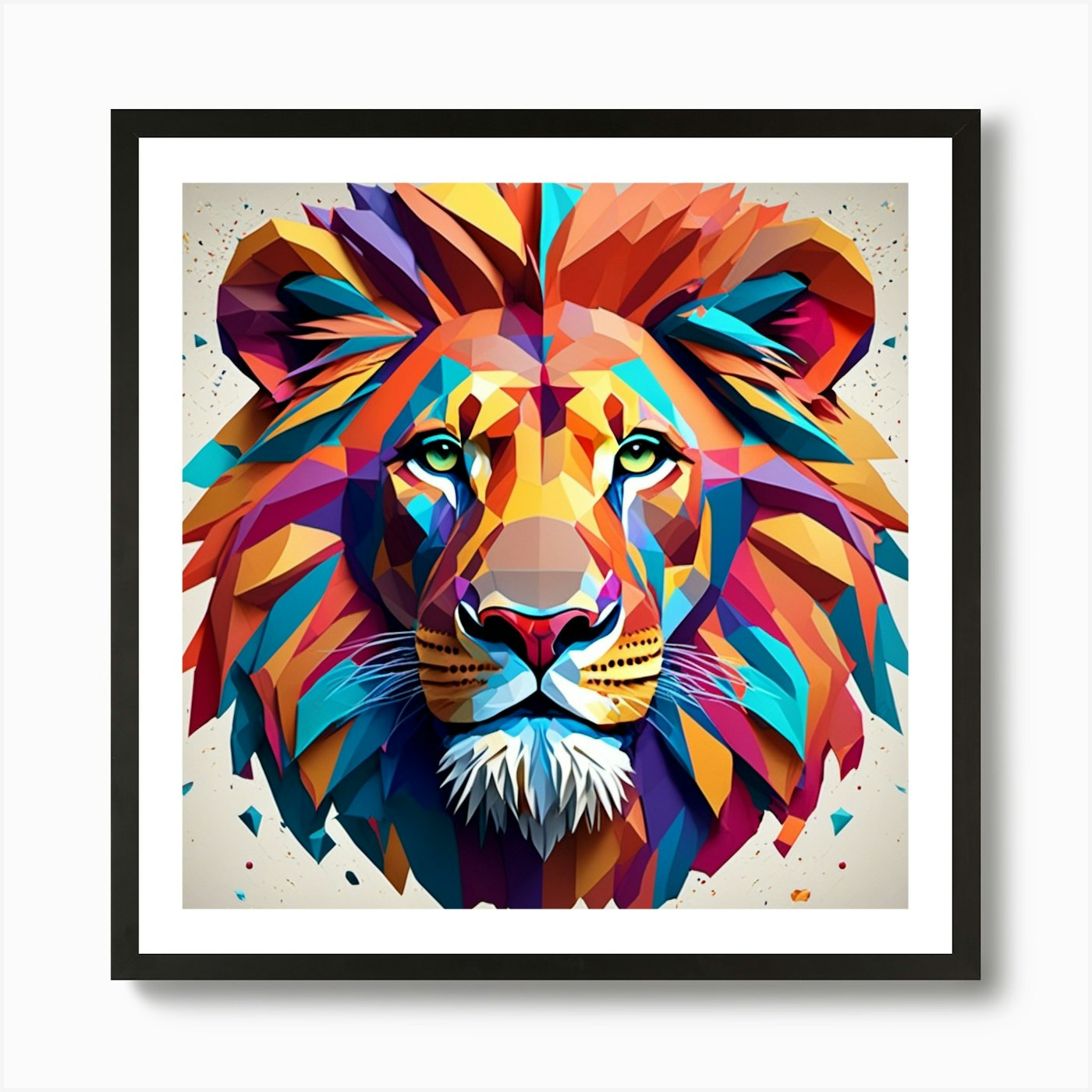 Abstract Lion Head 1 Art Print Framed Wall Art Poster Canvas Print Picture