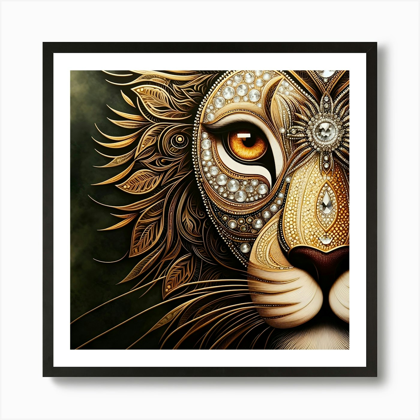 Lion Art 2 Art Print Framed Wall Art Poster Canvas Print Picture