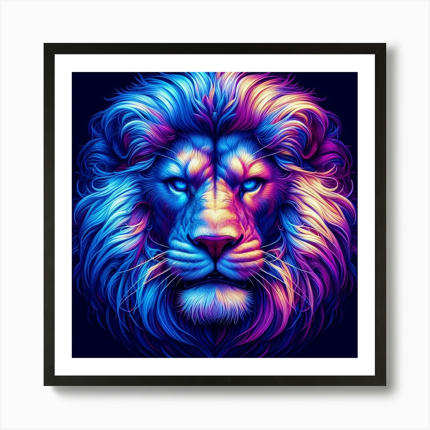 Dark Lion Art Print Framed Wall Art Poster Canvas Print Picture