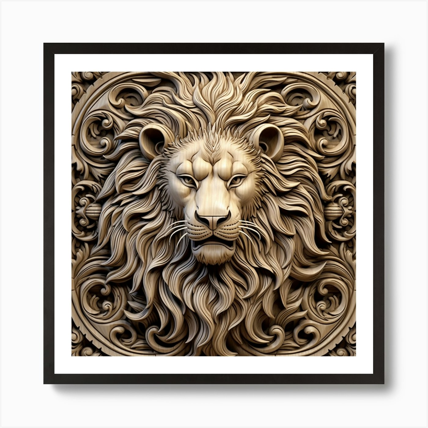 Lion Head 1 Art Print Framed Wall Art Poster Canvas Print Picture