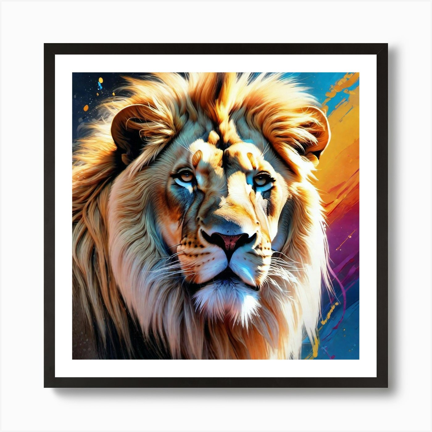 Lion Painting 89 Art Print Framed Wall Art Poster Canvas Print Picture
