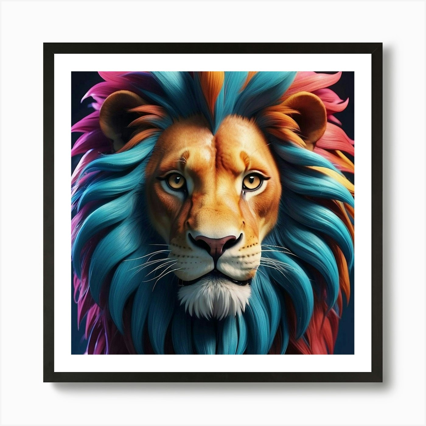 Lion face Art Print Framed Wall Art Poster Canvas Print Picture