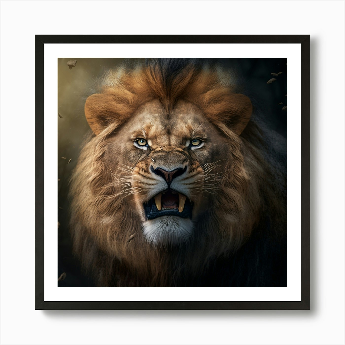 Lion Roaring 2 Art Print Framed Wall Art Poster Canvas Print Picture