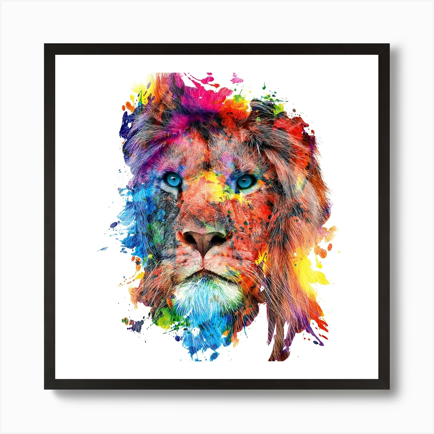Lion Square Art Print Framed Wall Art Poster Canvas Print Picture