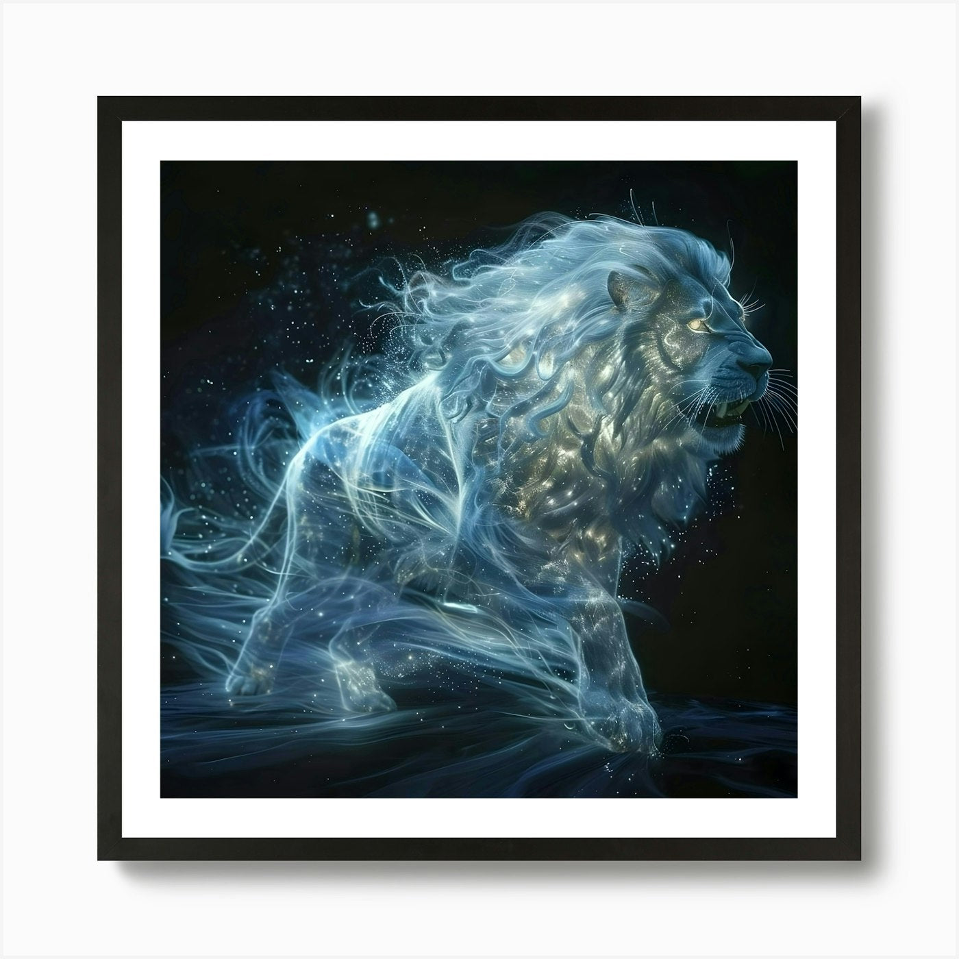Lion Of The Night Art Print Framed Wall Art Poster Canvas Print Picture