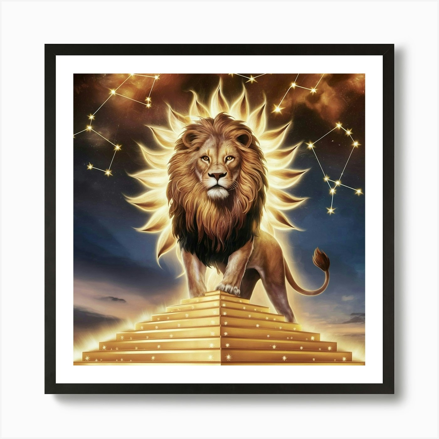 Zodiac Lion 11 Art Print Framed Wall Art Poster Canvas Print Picture