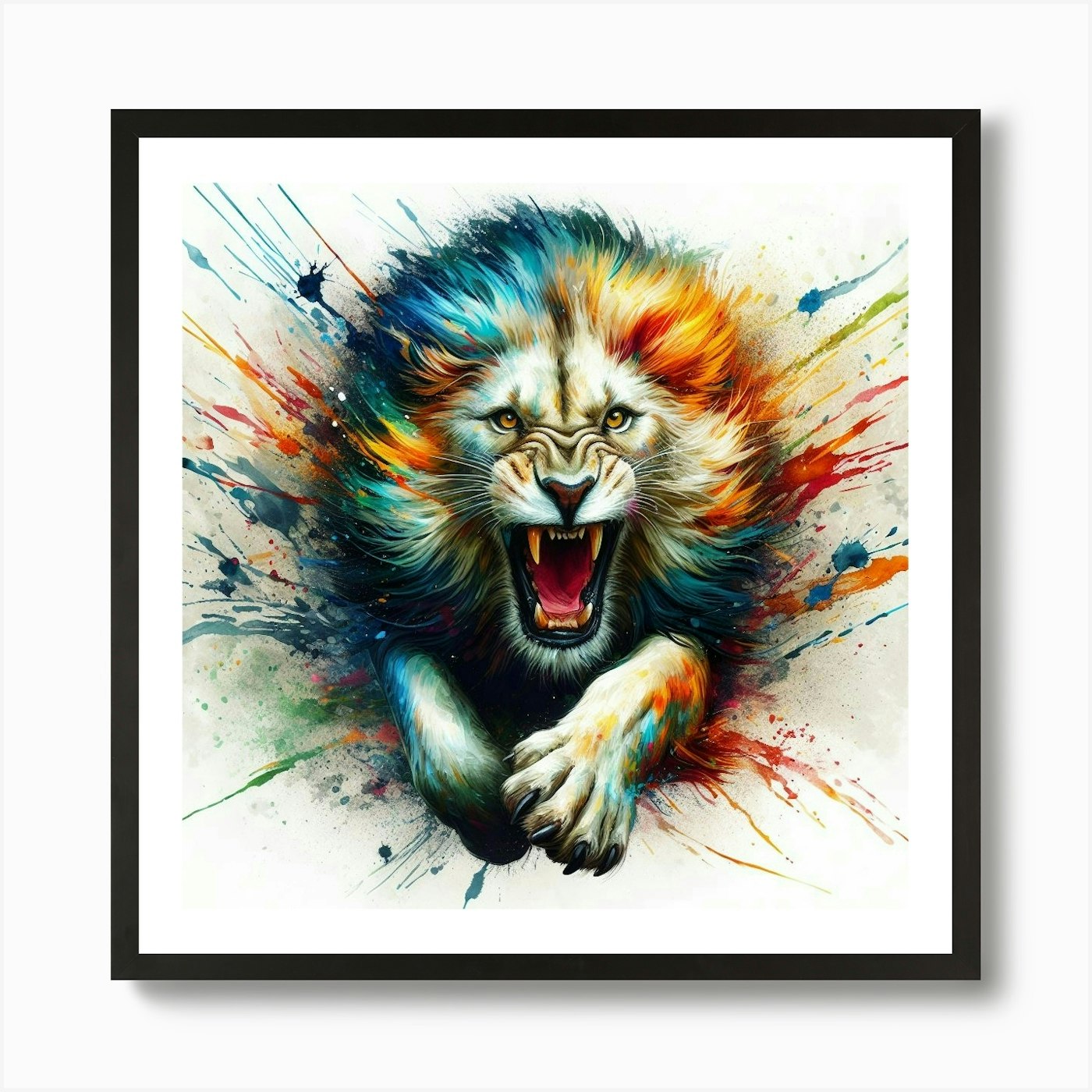 Lion Painting 5 Art Print Framed Wall Art Poster Canvas Print Picture