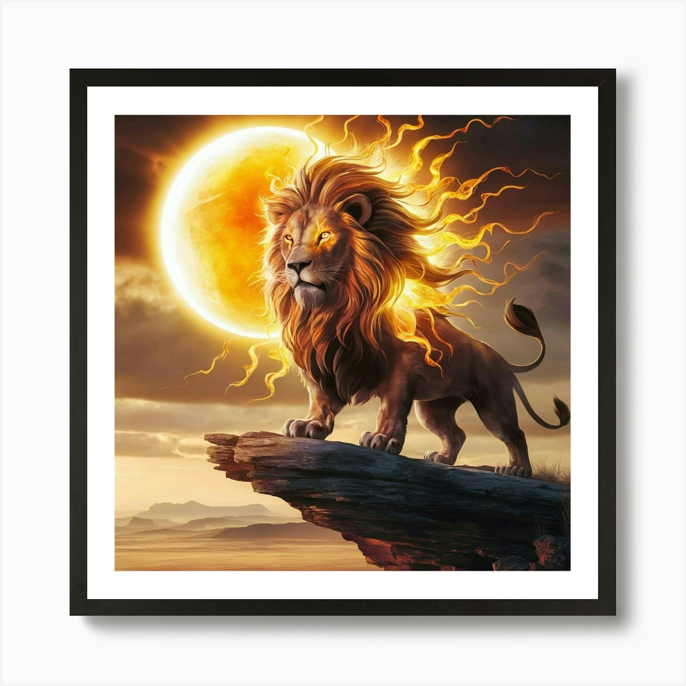 Lion Of The Sun 1 Art Print Framed Wall Art Poster Canvas Print Picture