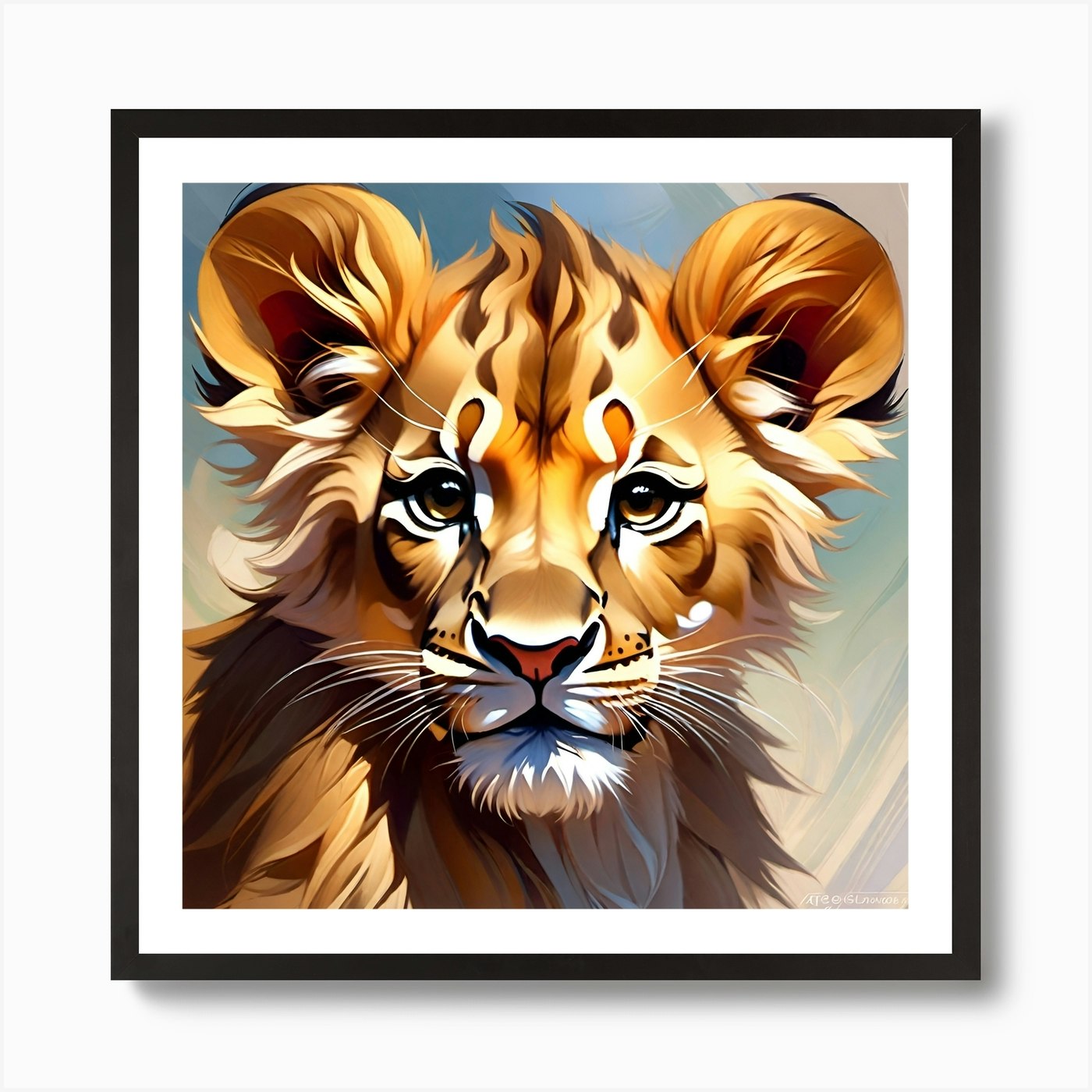 Lion Cub Art Print Framed Wall Art Poster Canvas Print Picture