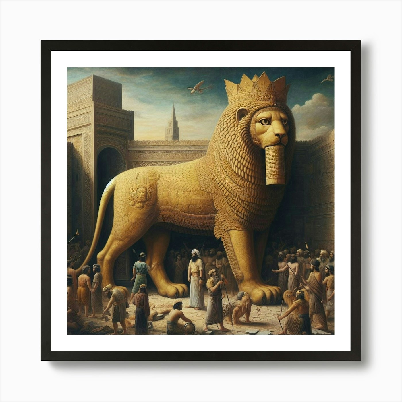 Lion Of Babylon45 Art Print Framed Wall Art Poster Canvas Print Picture