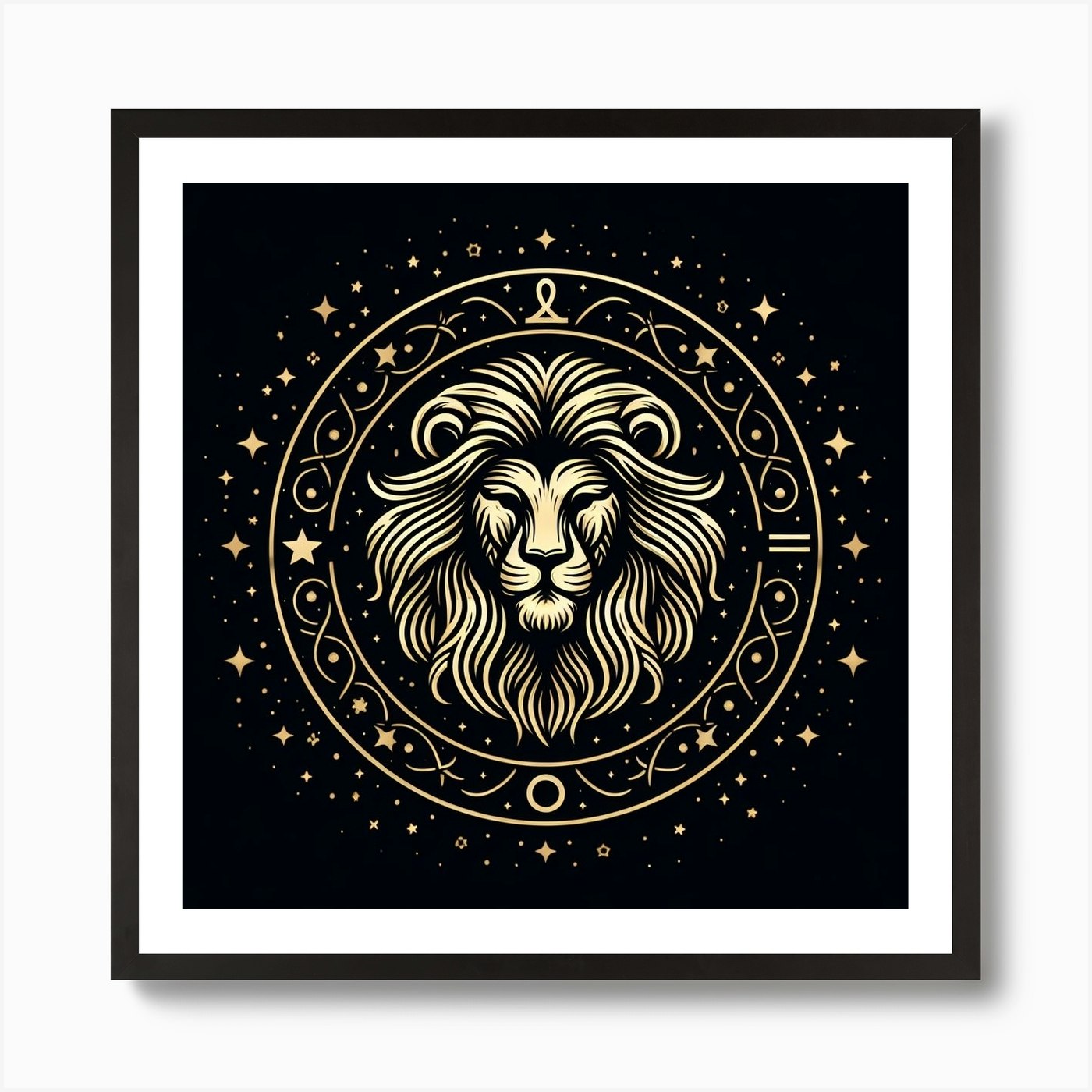 A Zodiac symbol, A Lion 2 Art Print Framed Wall Art Poster Canvas Print Picture