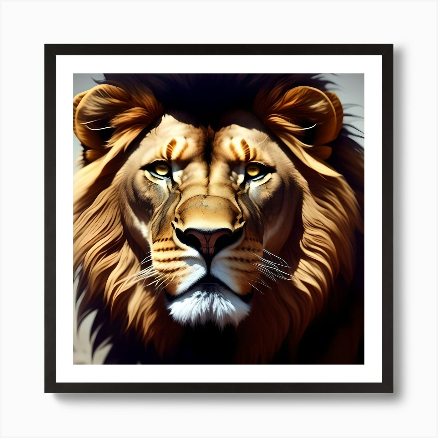 Lion Portrait Art Print Framed Wall Art Poster Canvas Print Picture