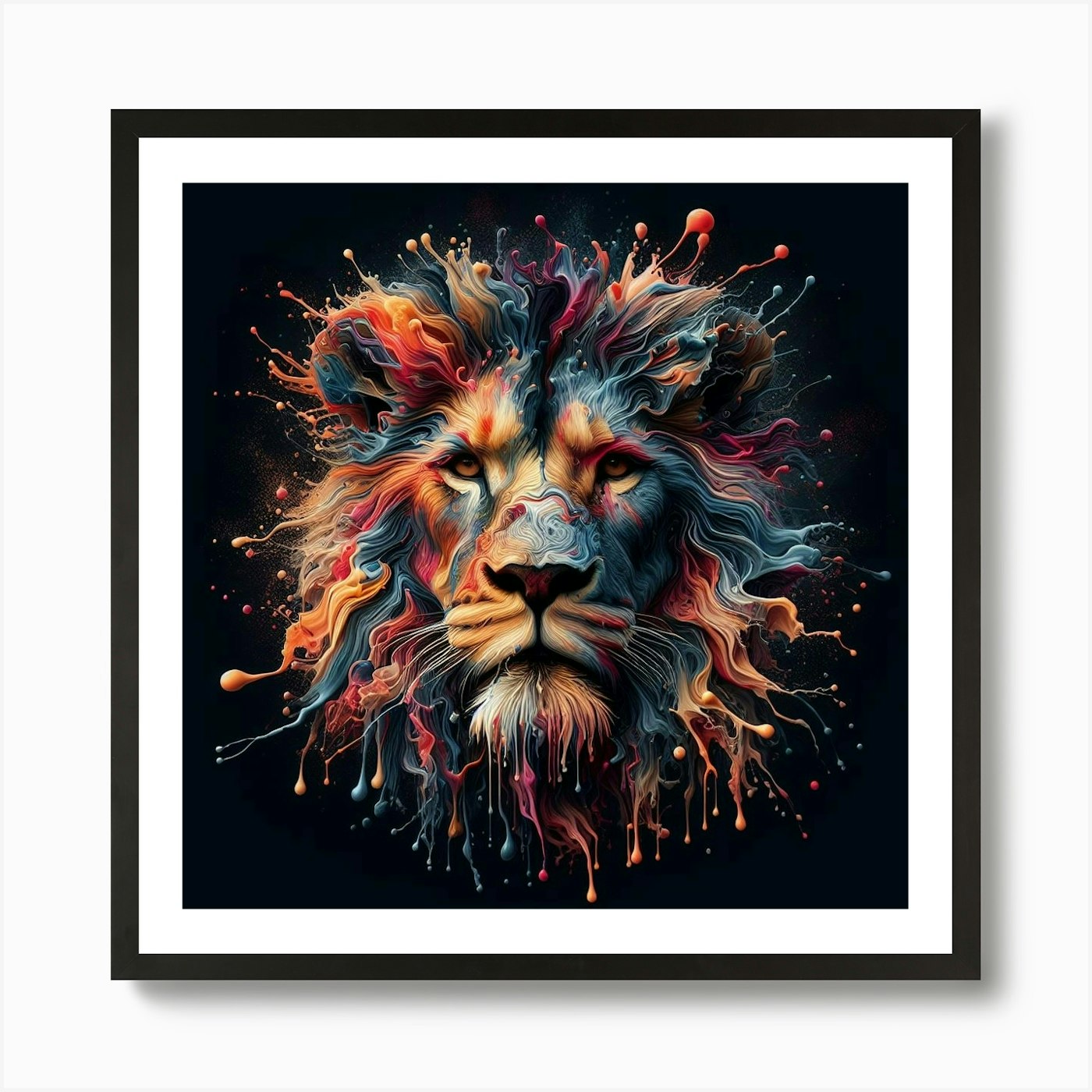 Lion Head Painting 1 Art Print Framed Wall Art Poster Canvas Print Picture
