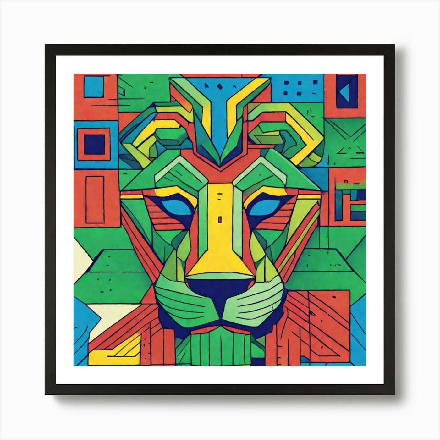 Lion Head Art Print Framed Wall Art Poster Canvas Print Picture