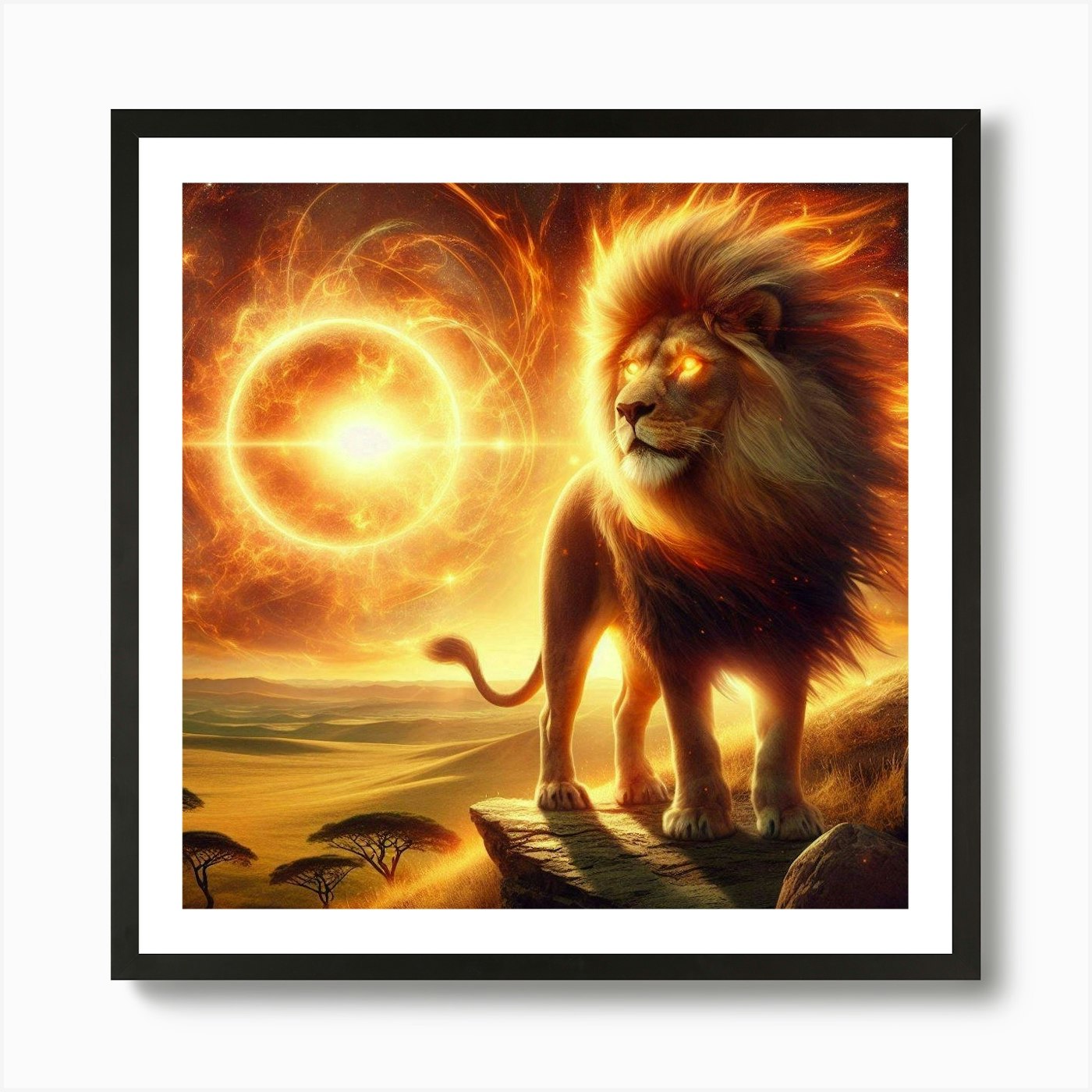 Lion In The Sky 5 Art Print Framed Wall Art Poster Canvas Print Picture
