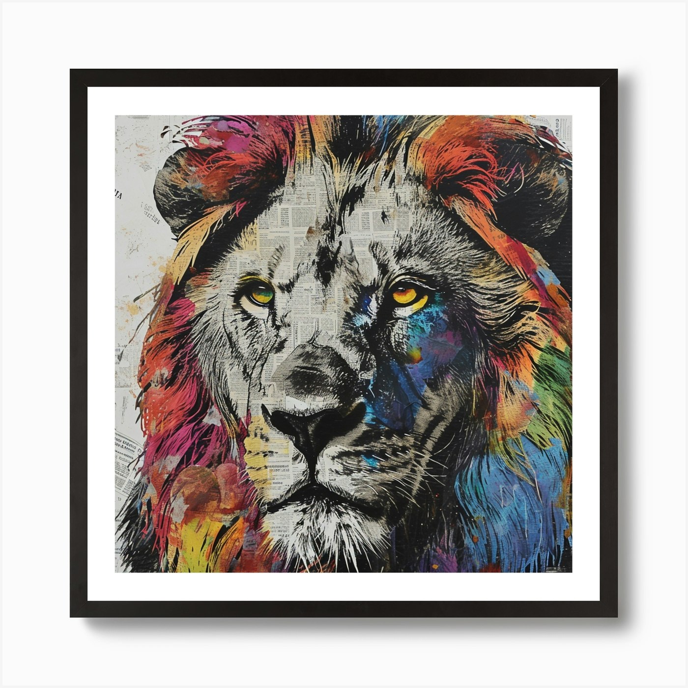 Lion colours Art Print Framed Wall Art Poster Canvas Print Picture
