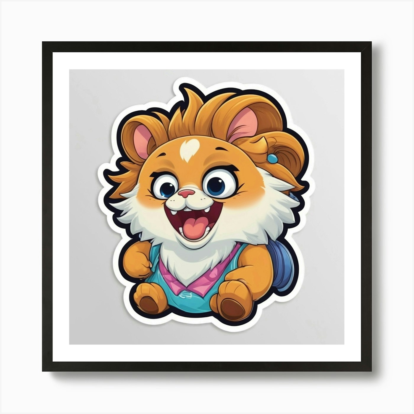 Lion Sticker Art Print Framed Wall Art Poster Canvas Print Picture