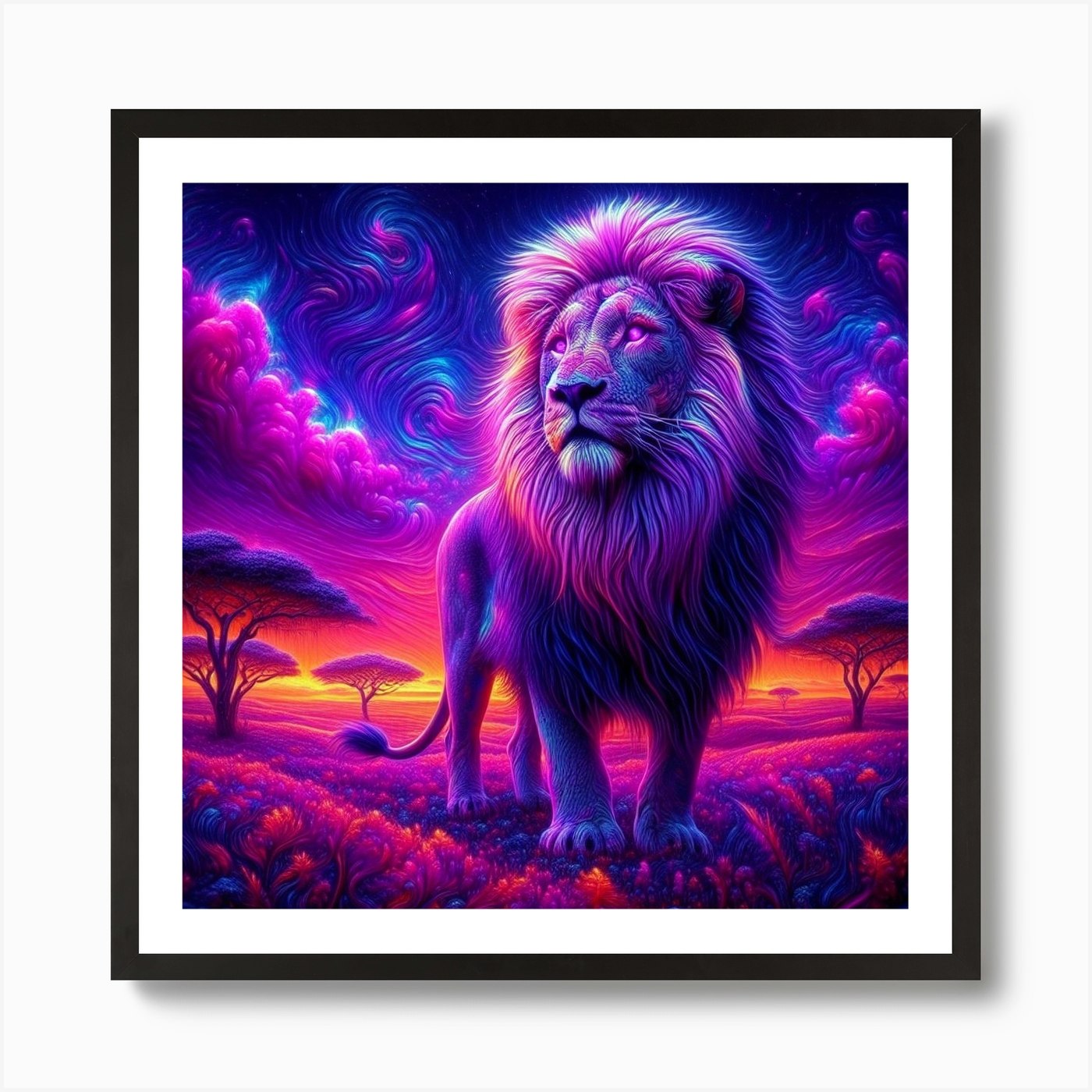 Lion In The Sky Art Print Framed Wall Art Poster Canvas Print Picture