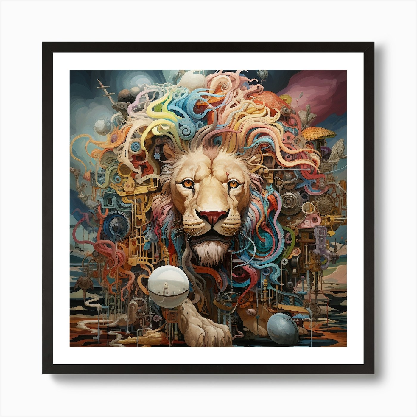 Lion Of The City 1 Art Print Framed Wall Art Poster Canvas Print Picture
