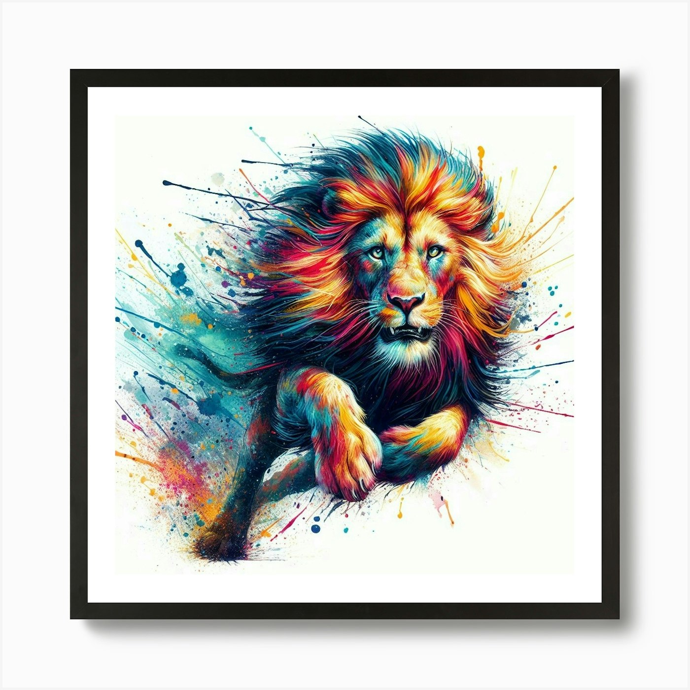 Lion Painting 6 Art Print Framed Wall Art Poster Canvas Print Picture
