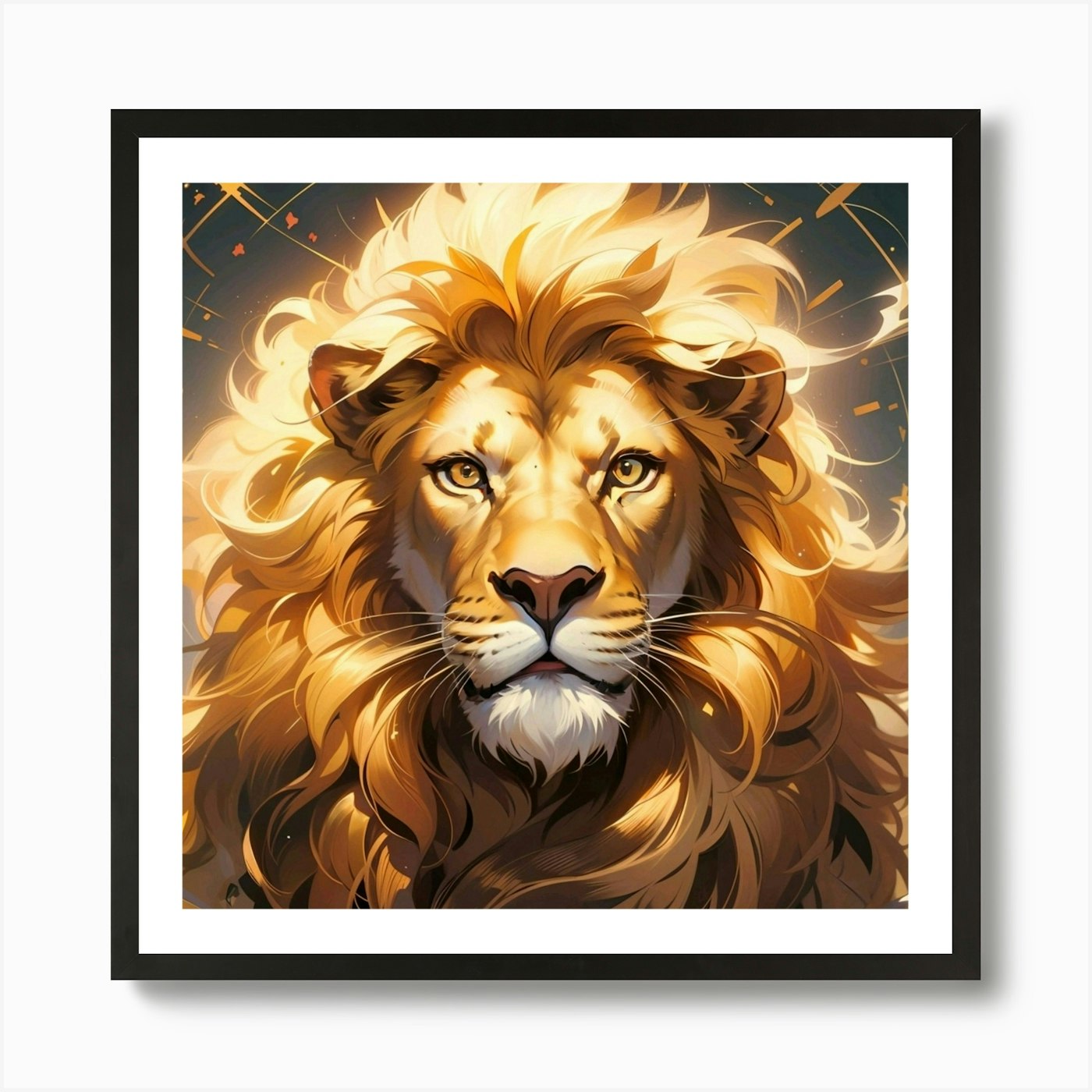Lion Art Print Framed Wall Art Poster Canvas Print Picture