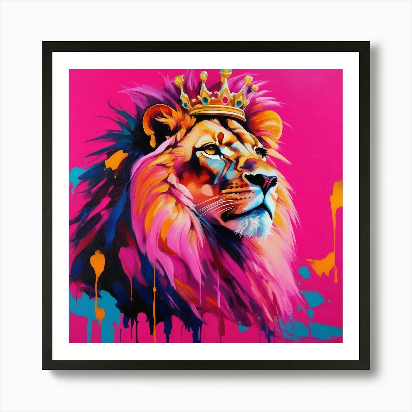 King Lion Art Print Framed Wall Art Poster Canvas Print Picture
