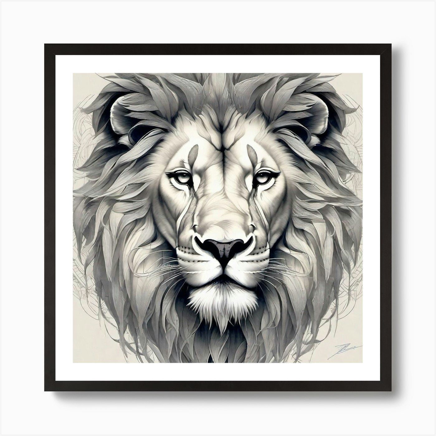 Lion Head 41 Art Print Framed Wall Art Poster Canvas Print Picture