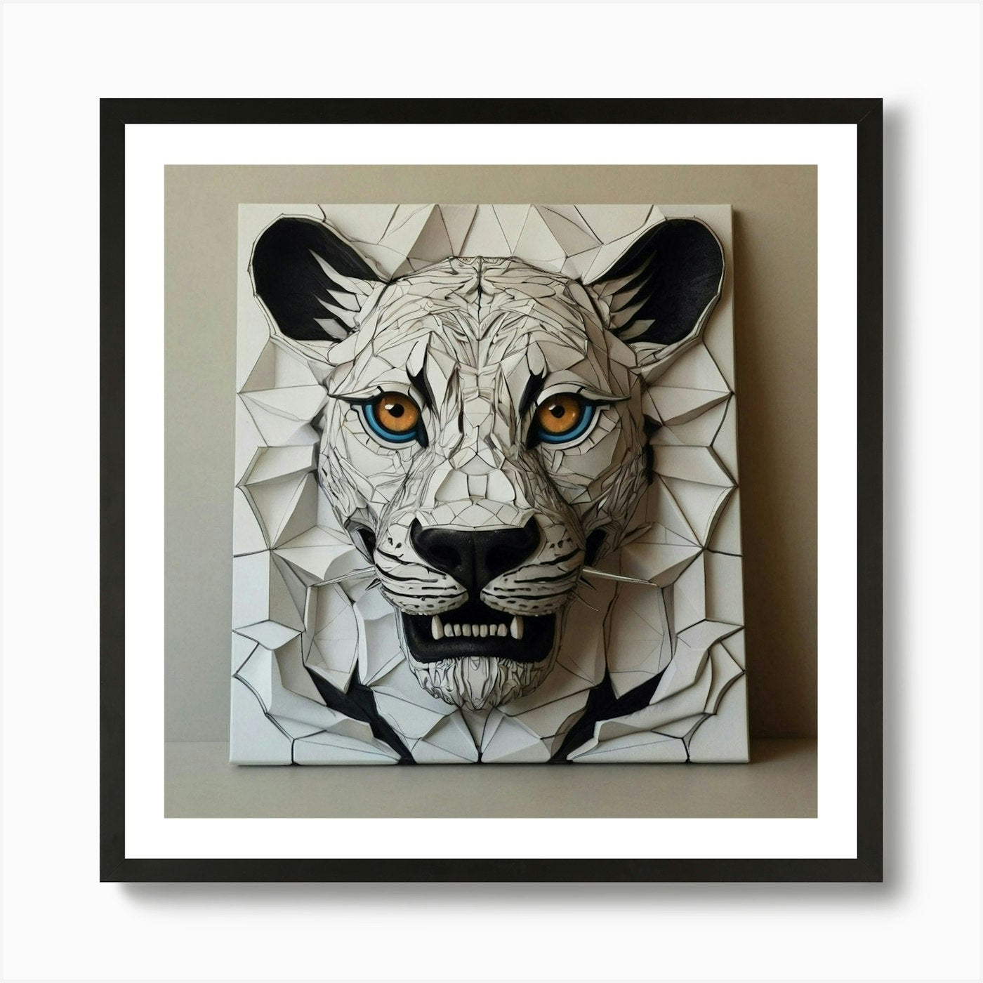 Lion 3d Art Print Framed Wall Art Poster Canvas Print Picture