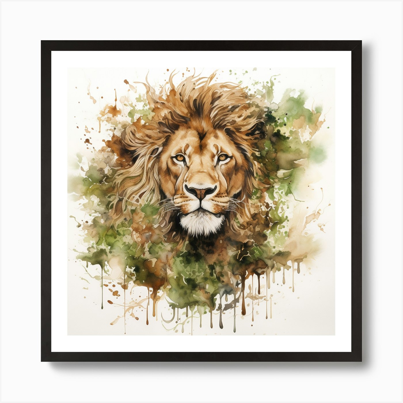 Lion Head 7 Art Print Framed Wall Art Poster Canvas Print Picture