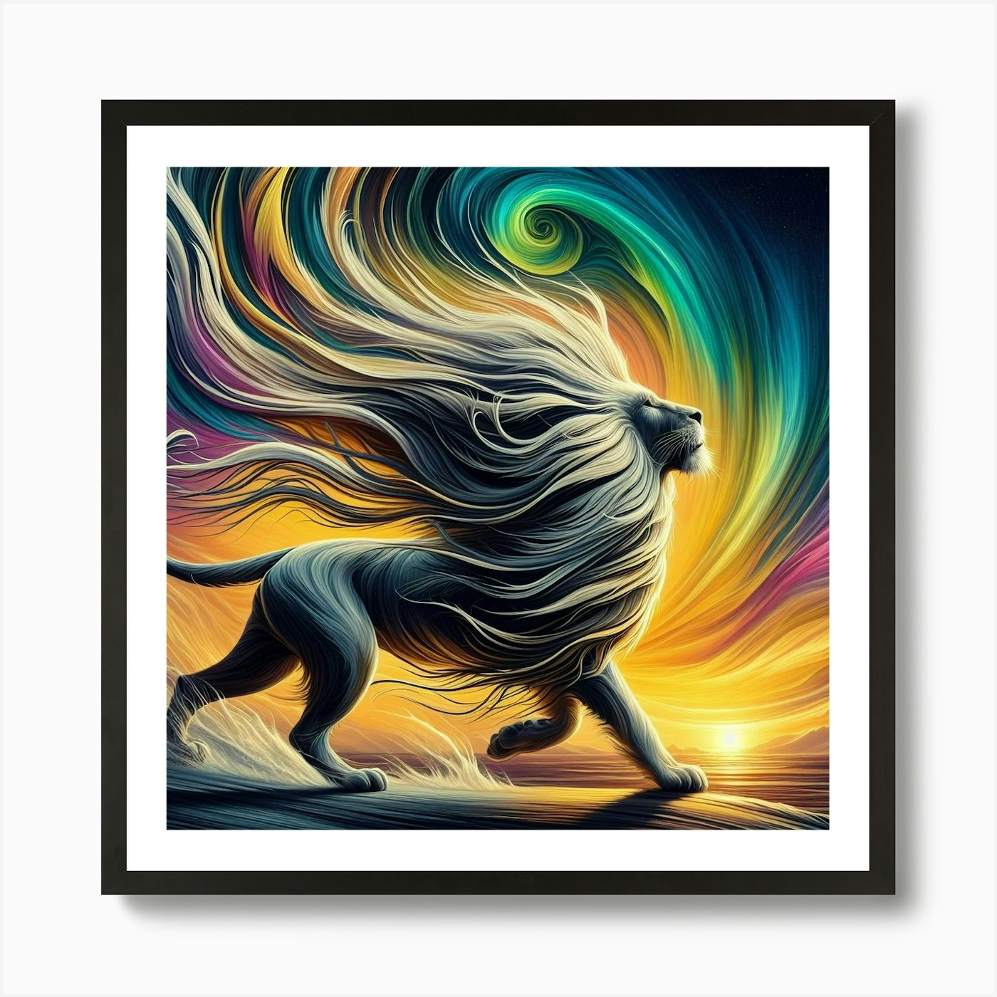 Lion Painting 5 Art Print Framed Wall Art Poster Canvas Print Picture