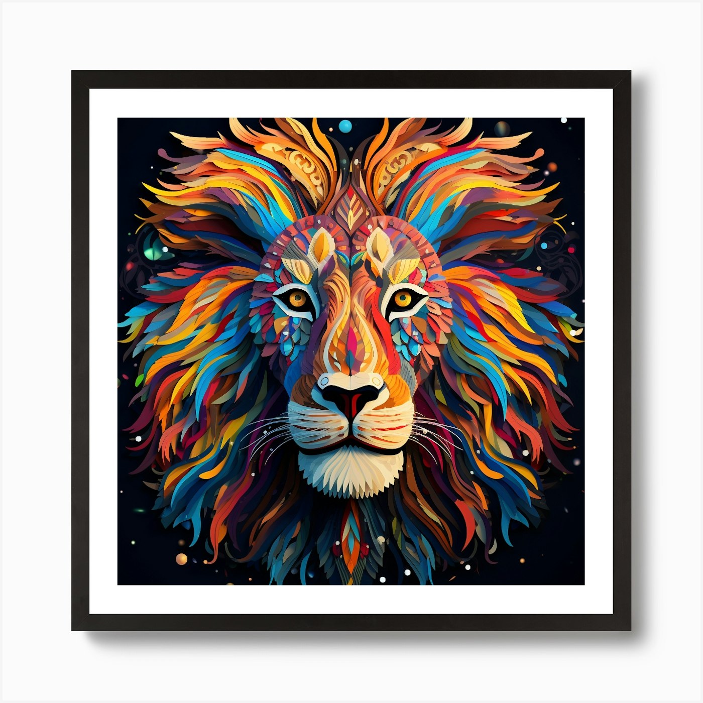 Colorful Lion 8 Art Print Framed Wall Art Poster Canvas Print Picture