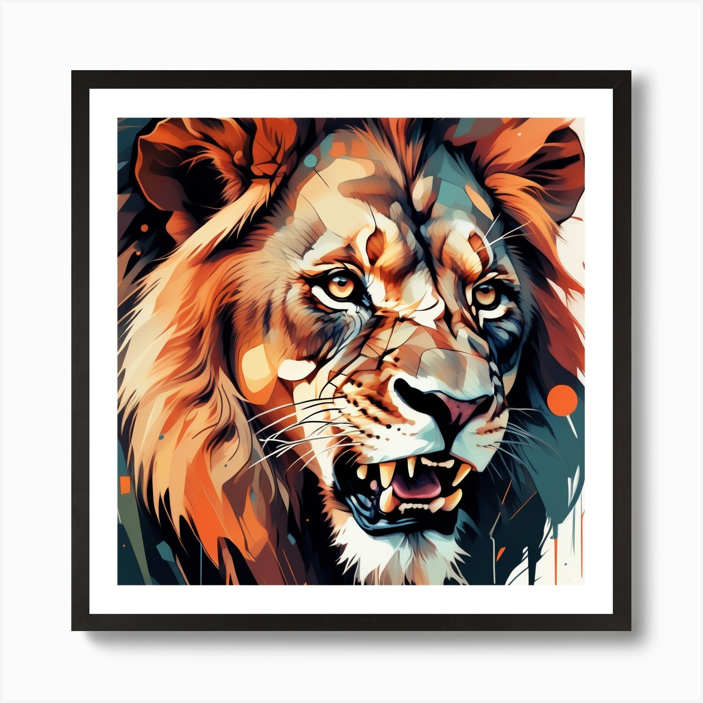 Lion Painting Art Print Framed Wall Art Poster Canvas Print Picture