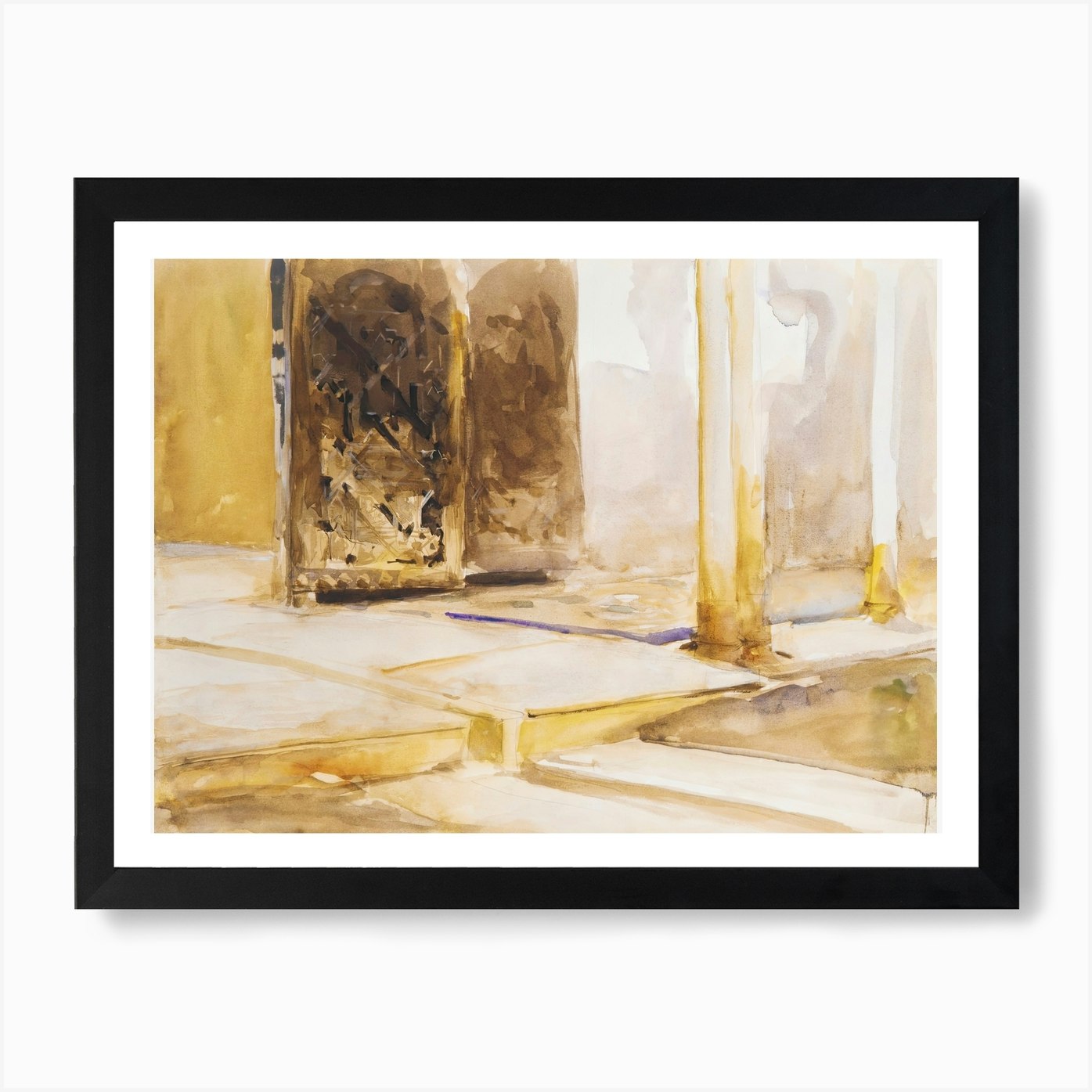 Courtyard Of The Lions, John Singer Framed Wall Art Poster Canvas Print Picture