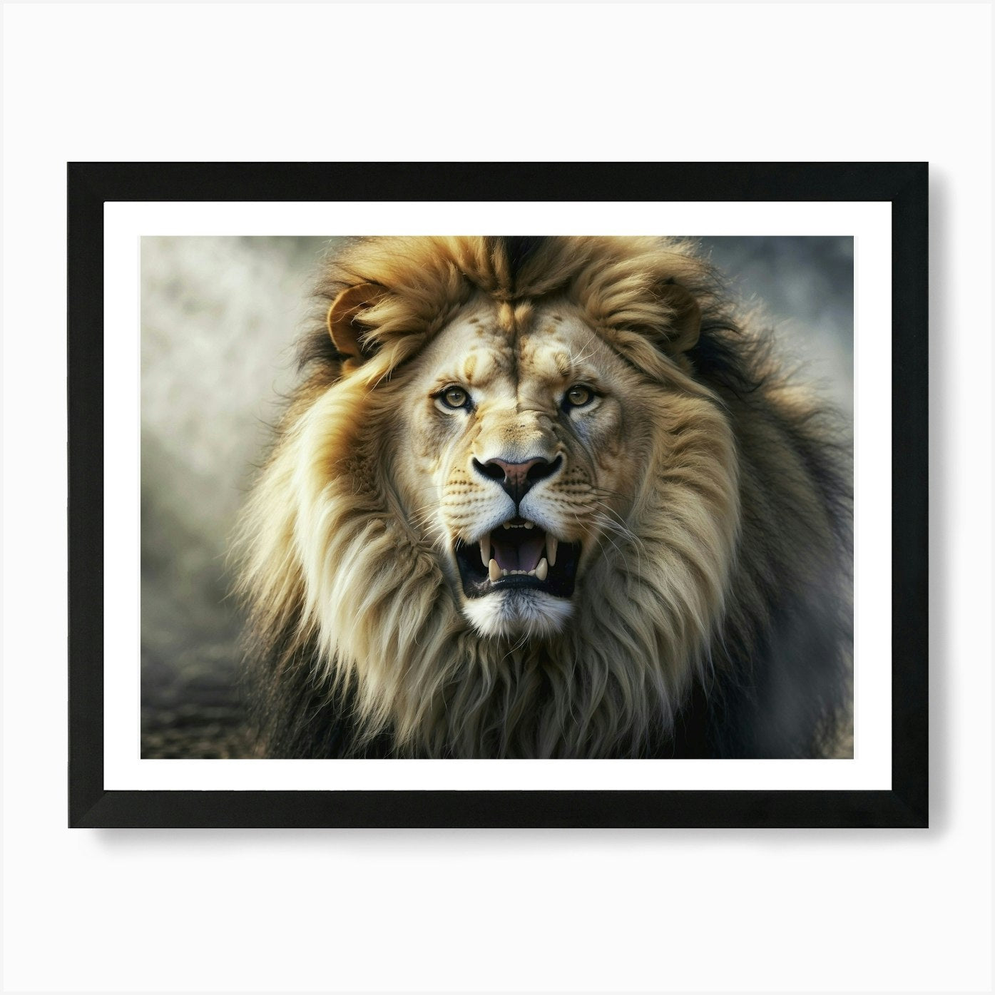 Lion Roaring Art Print Framed Wall Art Poster Canvas Print Picture