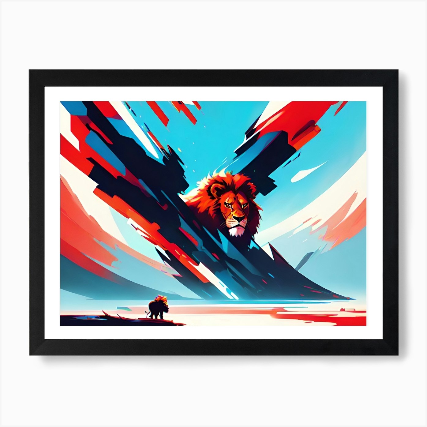 Lion In The Sky 3 Art Print Framed Wall Art Poster Canvas Print Picture