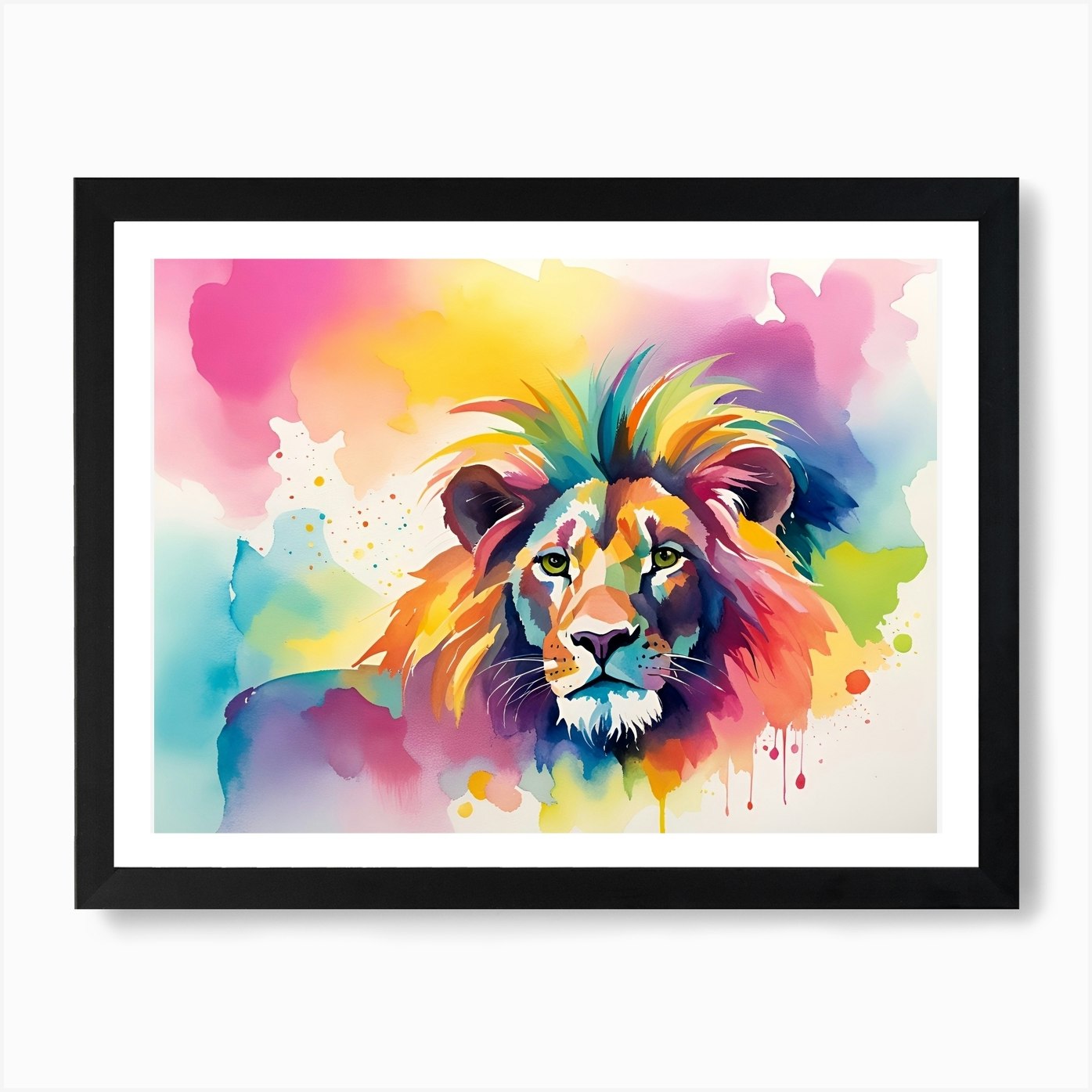Colorful Lion 8 Art Print Framed Wall Art Poster Canvas Print Picture