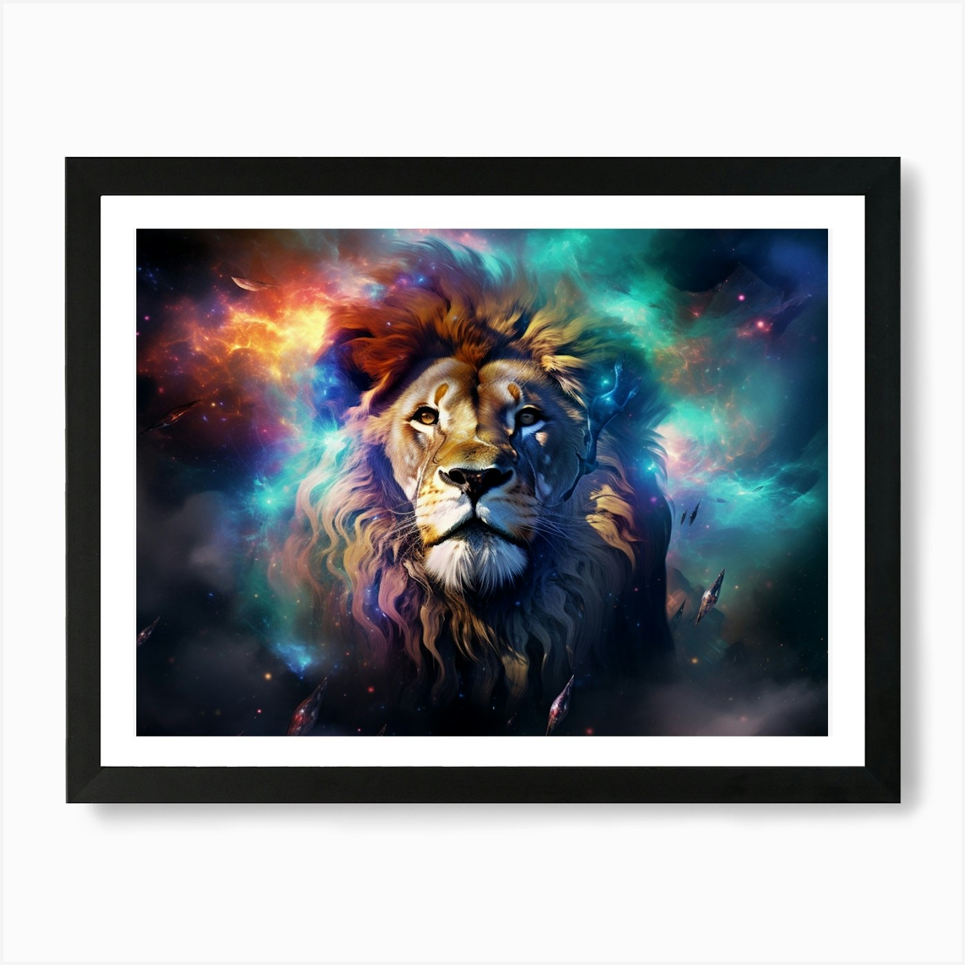Celestial Lion Art Print Framed Wall Art Poster Canvas Print Picture