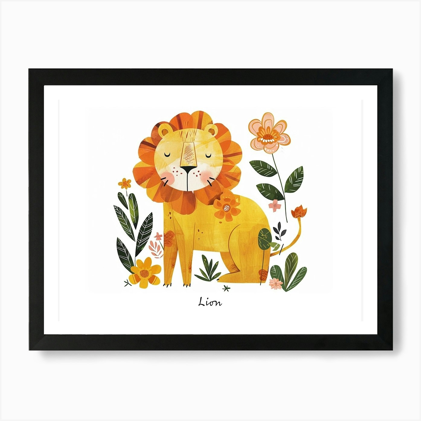 Little Floral Lion 2 Poster Art Pri Framed Wall Art Poster Canvas Print Picture