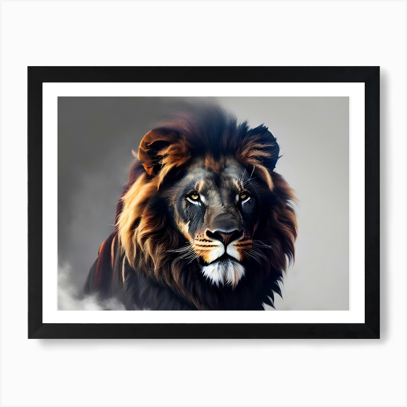 Lion dark 1 Art Print Framed Wall Art Poster Canvas Print Picture