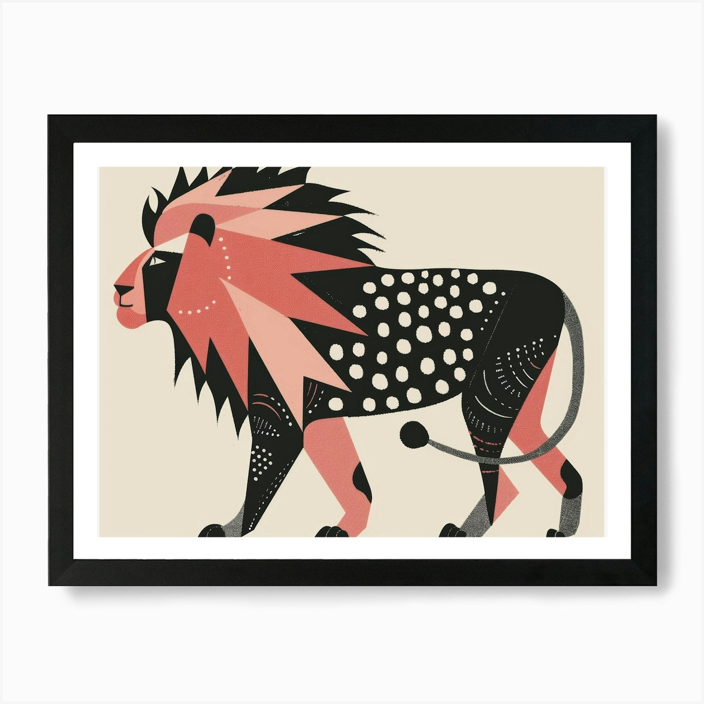 Lion Illustration 5 Art Print Framed Wall Art Poster Canvas Print Picture