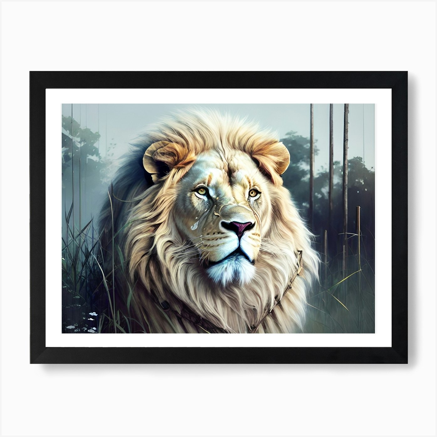 Lion art 48 Art Print Framed Wall Art Poster Canvas Print Picture