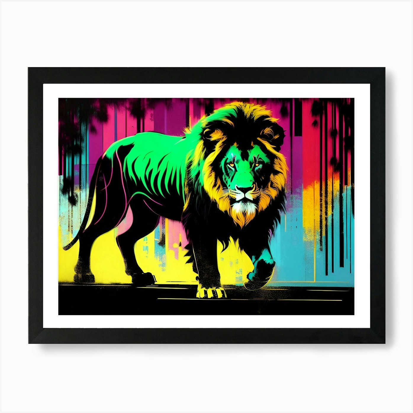 Graffiti Lion 1 Art Print Framed Wall Art Poster Canvas Print Picture