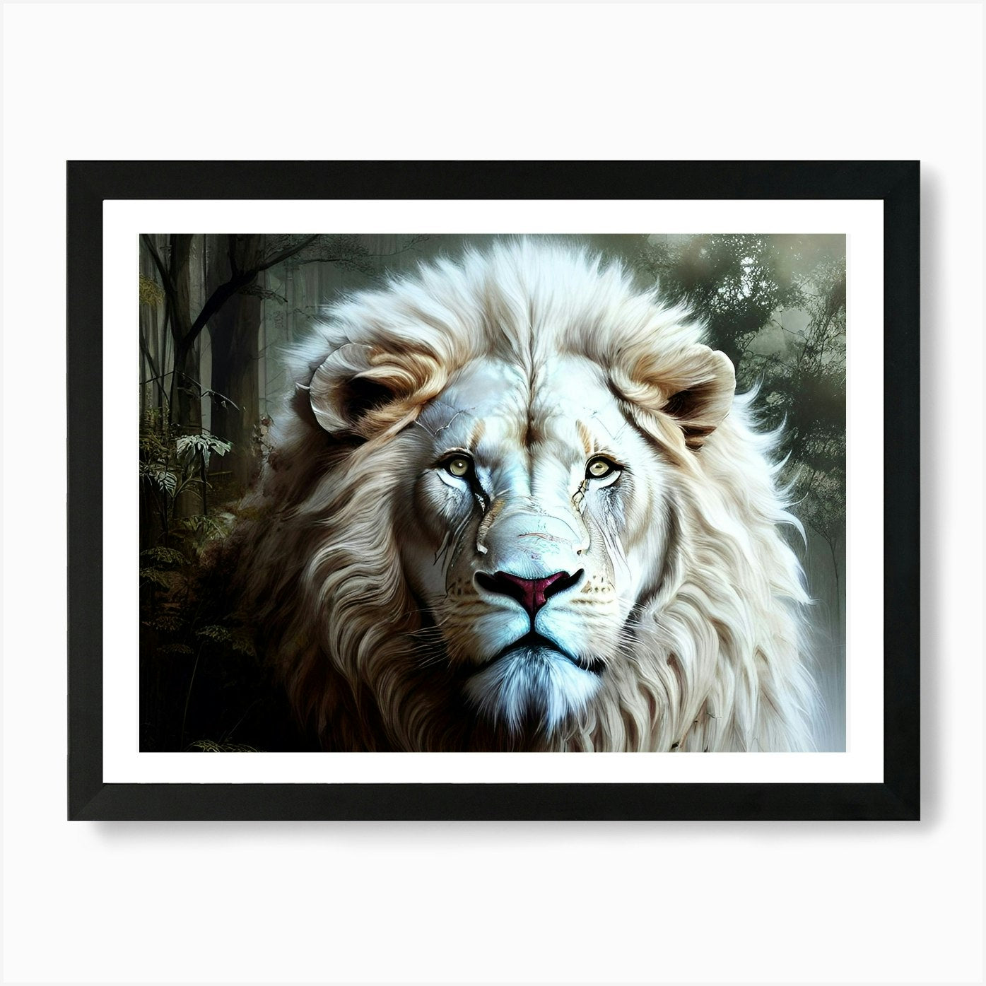 Lion In The Forest 56 Art Print Framed Wall Art Poster Canvas Print Picture