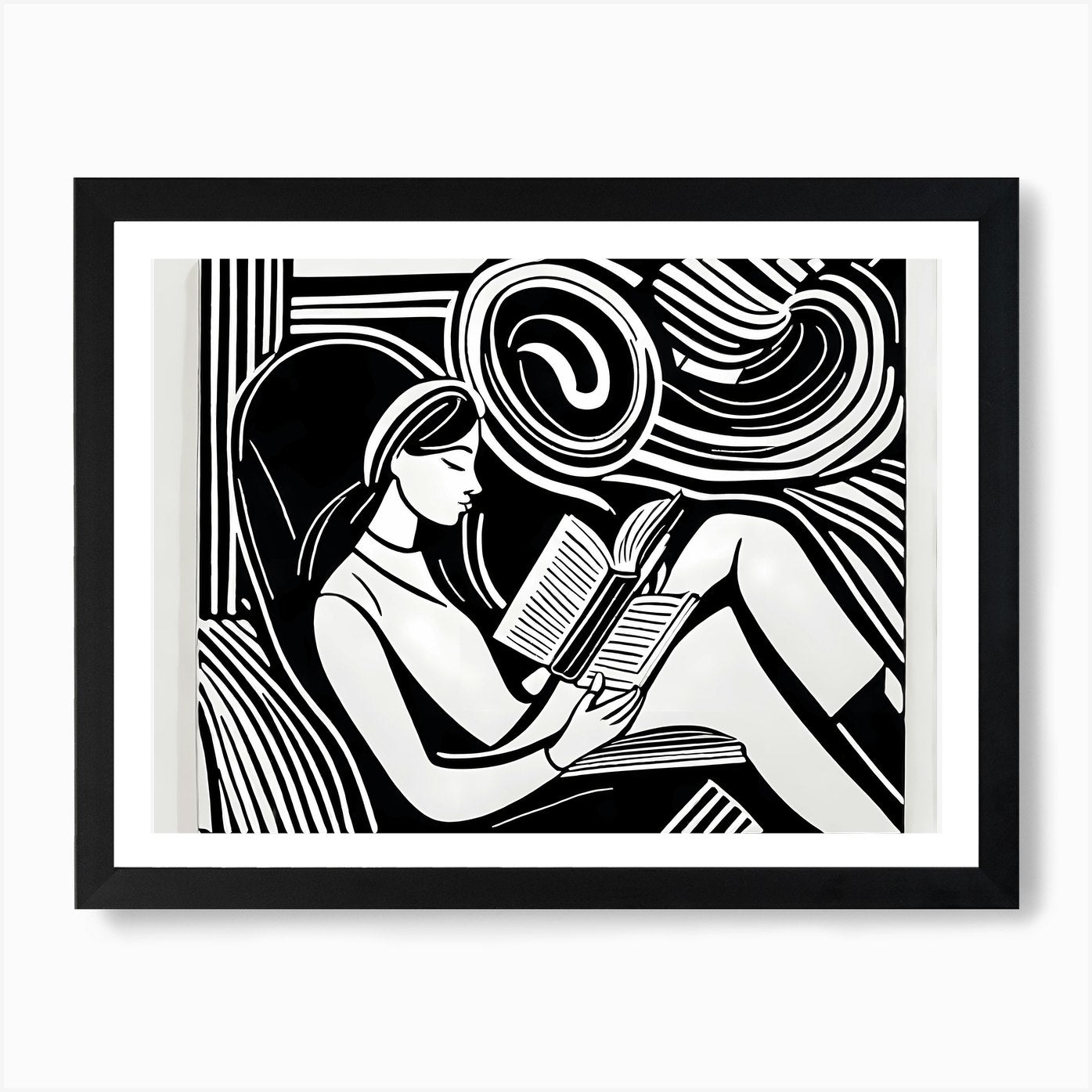 Just a girl who loves to read, Lion Framed Wall Art Poster Canvas Print Picture