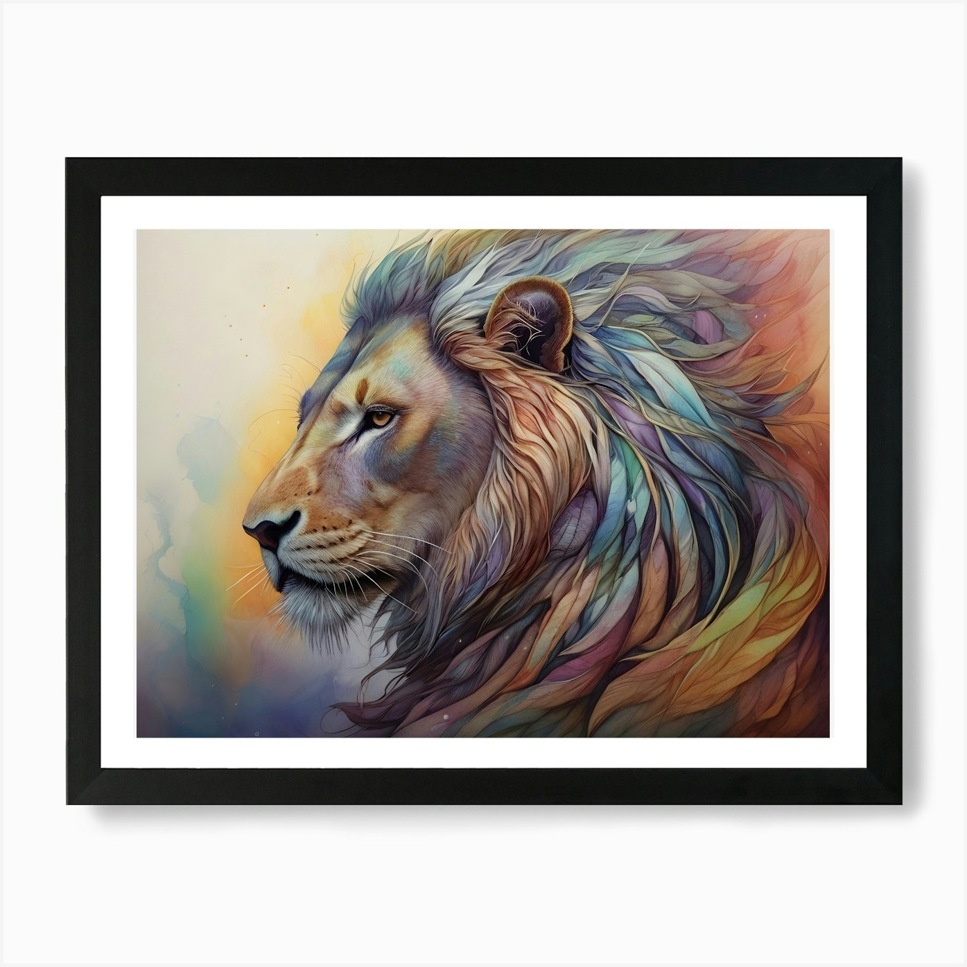 Lion painting Art Print Framed Wall Art Poster Canvas Print Picture