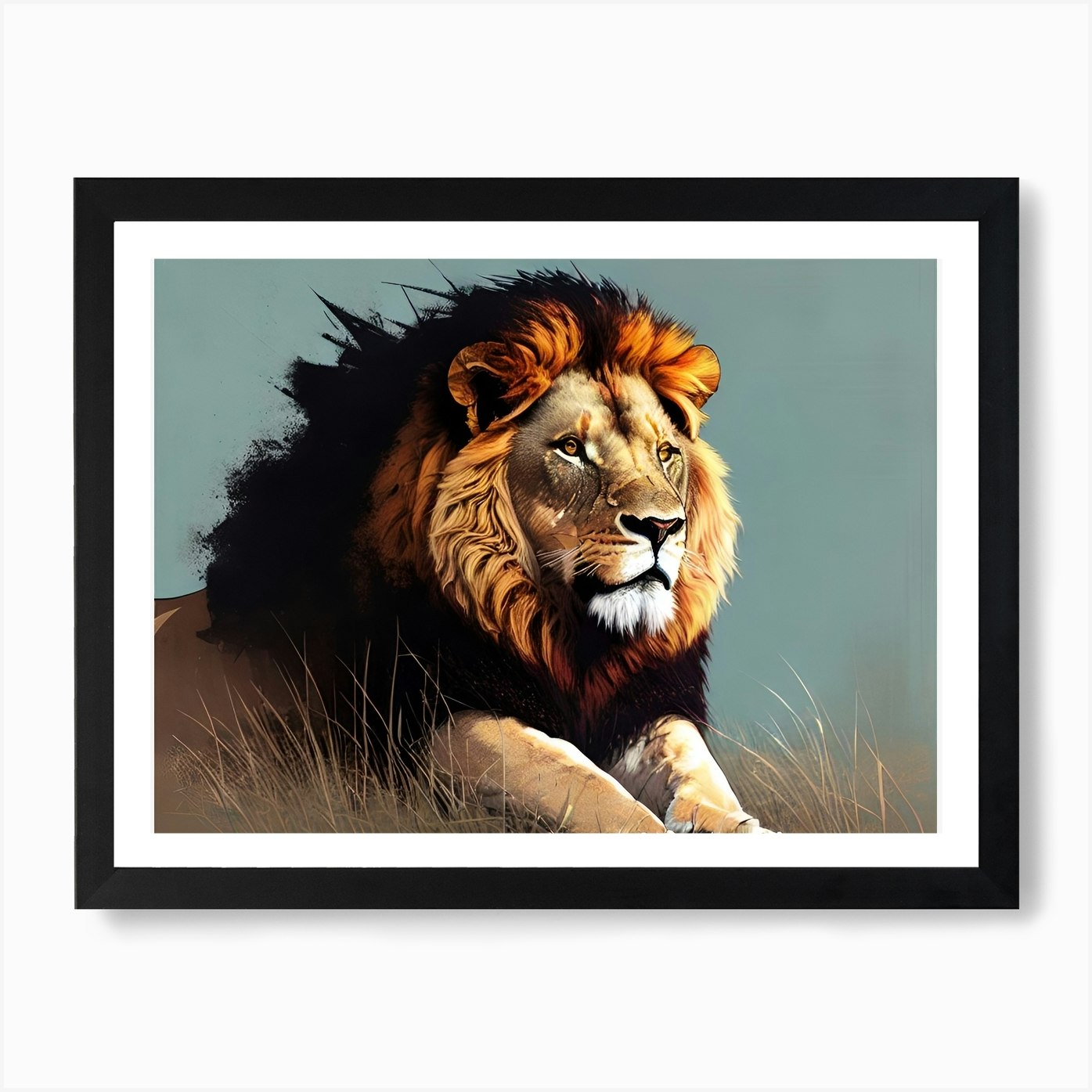 Lion Painting 59 Art Print Framed Wall Art Poster Canvas Print Picture