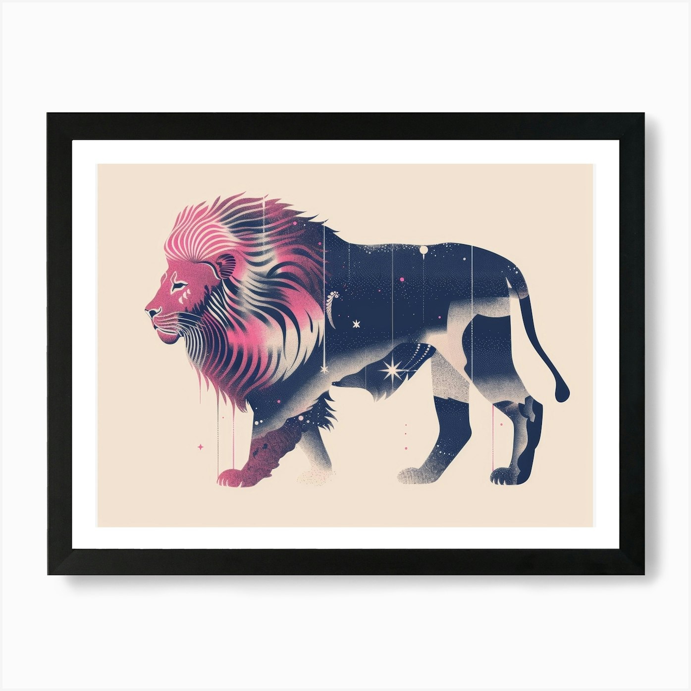 Lion In The Sky Art Print Framed Wall Art Poster Canvas Print Picture