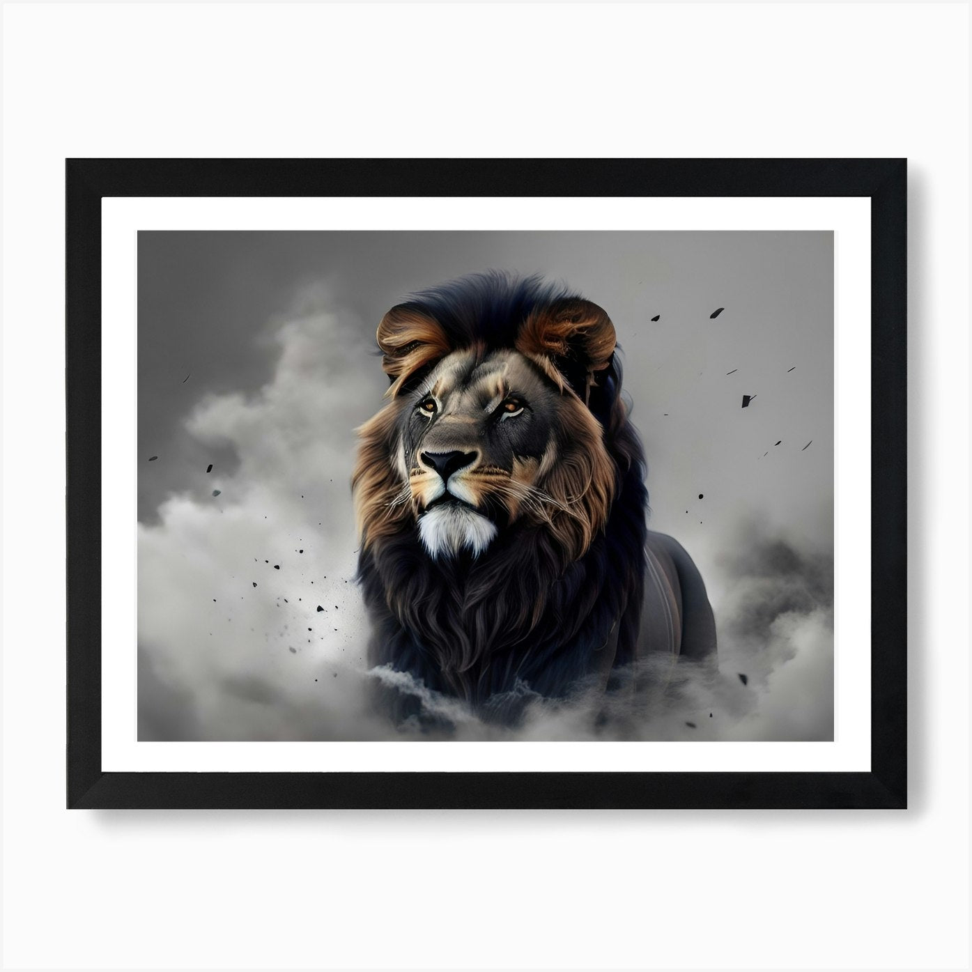 Lion In The Clouds Art Print Framed Wall Art Poster Canvas Print Picture