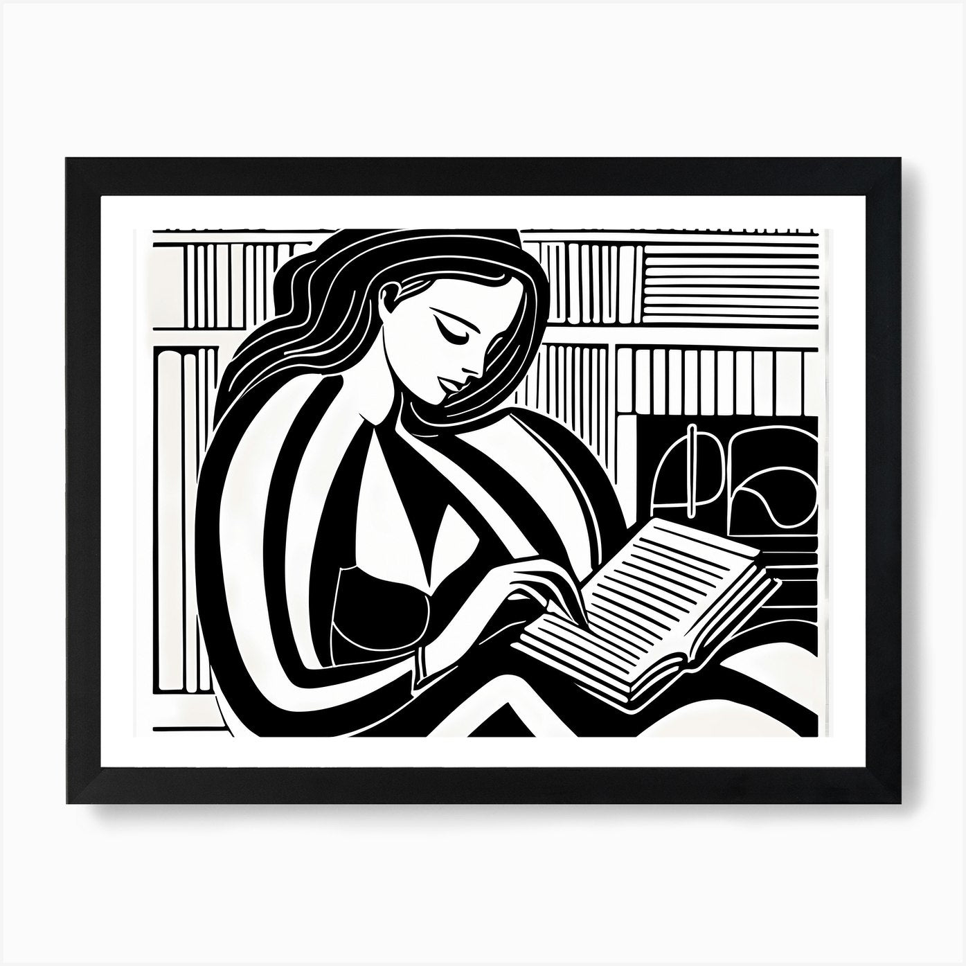 Just a girl who loves to read, Lion Framed Wall Art Poster Canvas Print Picture